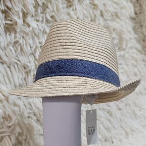 GAP Straw Fedora with Blue Band